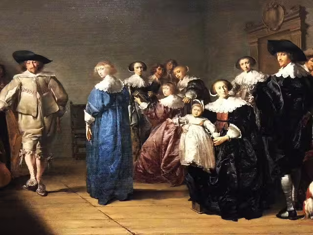 Elegant group portrait from the 17th century, showcasing historical fashion, part of an art historian-led gallery tour.