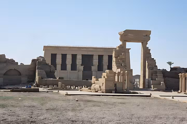 Abydos Temple ruins and monumental gateway, visited on Dendera, Osireion and Abydos full-day tour from Hurghada