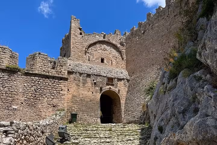 Acrocorinth fortress gate and stone walls, key stop on the Corinthians letters St Paul 6-hour tour Corinth