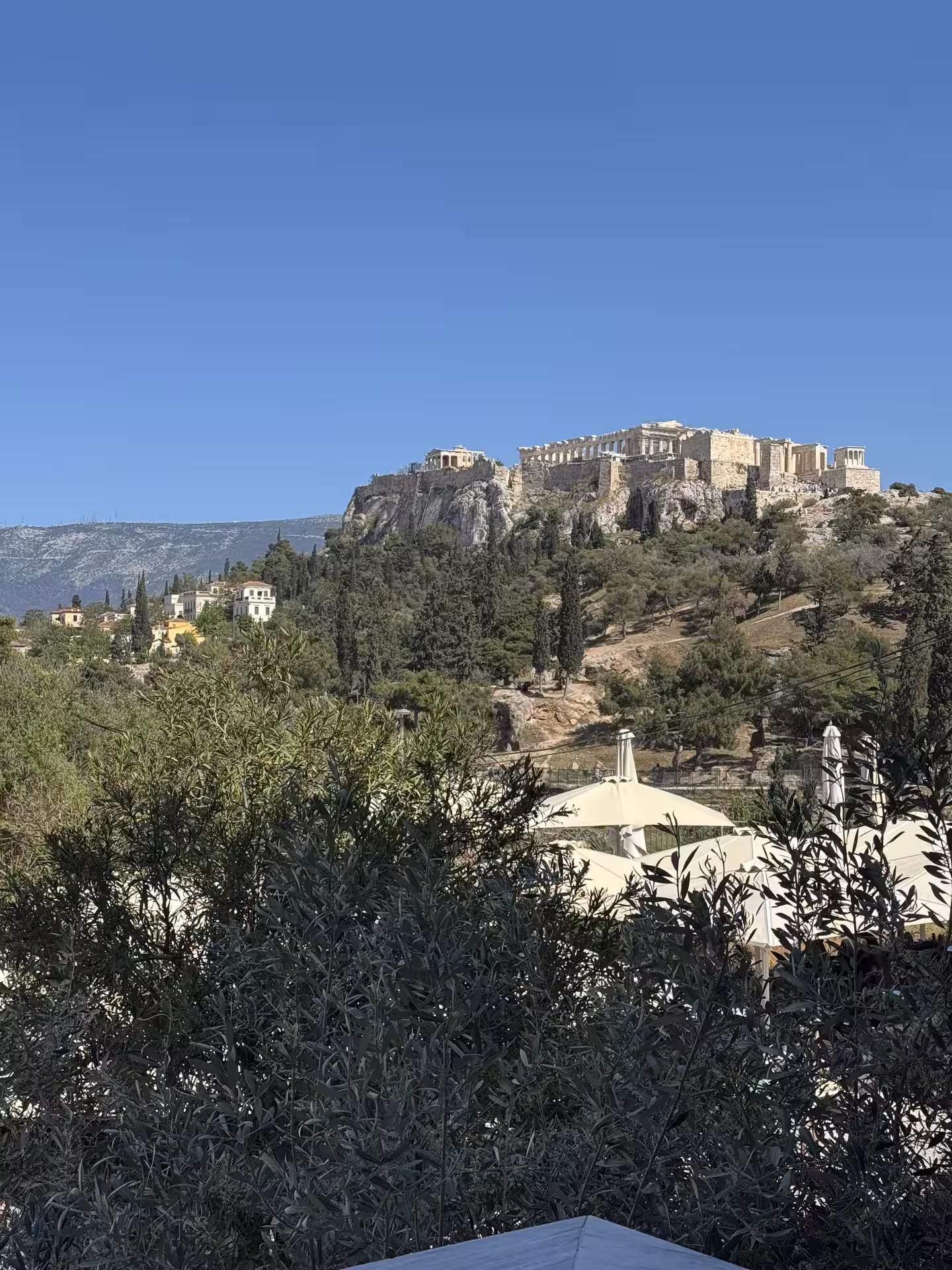 Acropolis and Parthenon panoramic view from Athens, scenic highlight on Best of Athens private tour by car