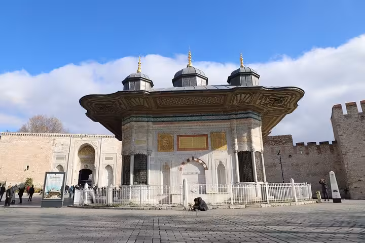 Fountain of Ahmed III at Topkapi Palace Square, Istanbul, featured on a half-day history and culture tour