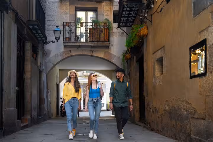 Group of tourists enjoying a guided walk through the picturesque streets of Aix-en-Provence, discovering local charm.