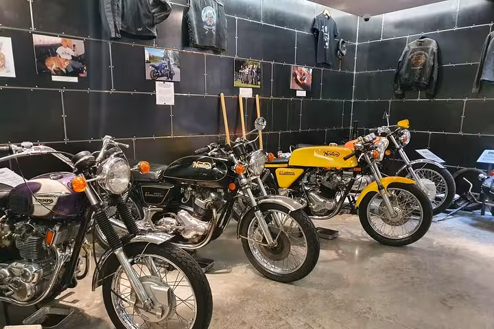 Experience classic motorcycles in an Akureyri museum, showcasing vintage bikes for motorcycle enthusiasts in Iceland.
