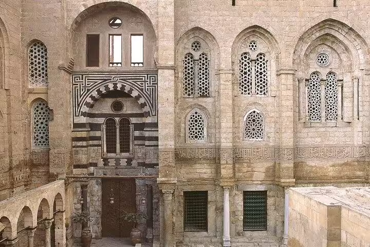 Historic Islamic Cairo courtyard architecture near Wekalet El Ghouri, venue for Al Tannoura heritage dance