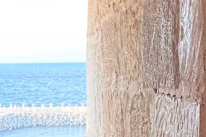 View of the Mediterranean Sea from Qaitbay Citadel walls, Alexandria private tour from Cairo day trip