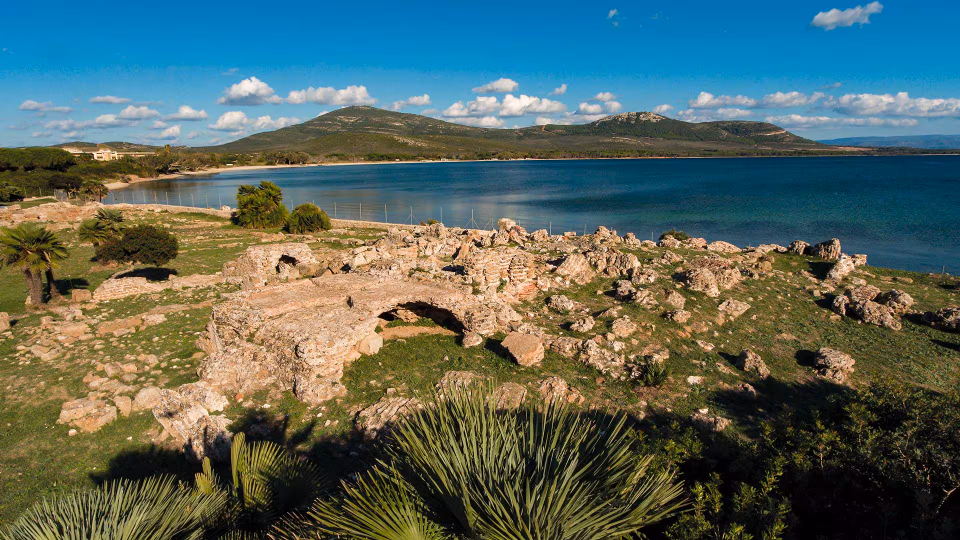 Explore ancient ruins with stunning coastal views at Porto Conte Park Ecomuseum in Alghero, Sardinia.