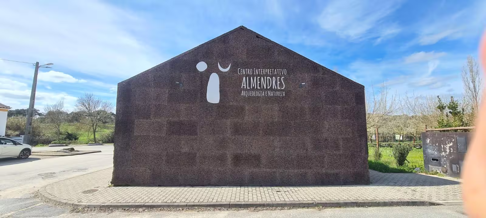 Entrance to Centro Interpretativo dos Almendres, a key starting point for guided hikes to Almendres Cromlech.