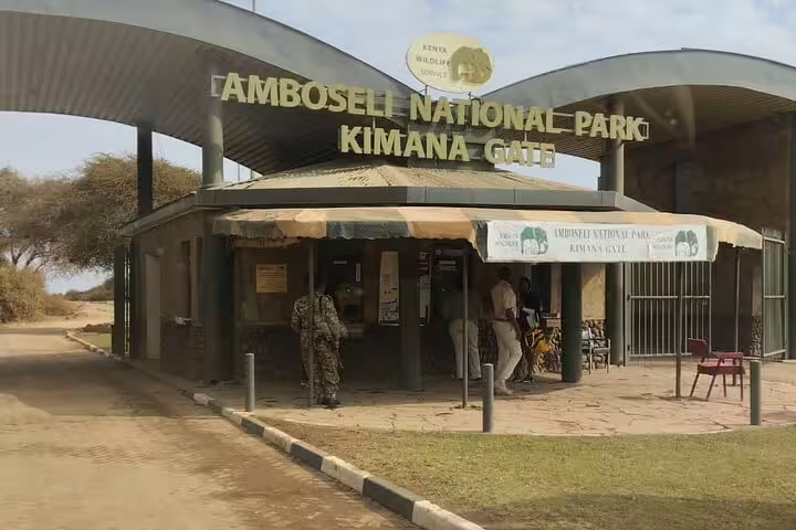 Entrance to Amboseli National Park Kimana Gate, the starting point for a 3-day safari adventure from Nairobi.