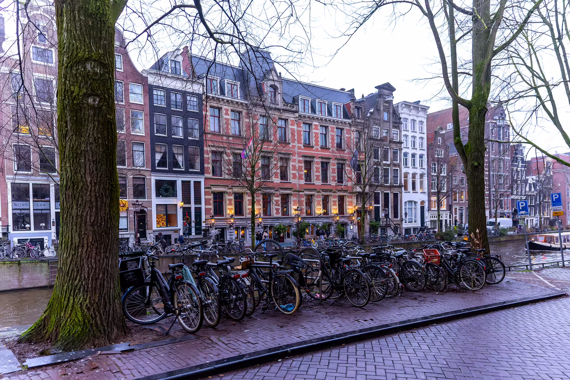 Streets of Amsterdam with bicycles
