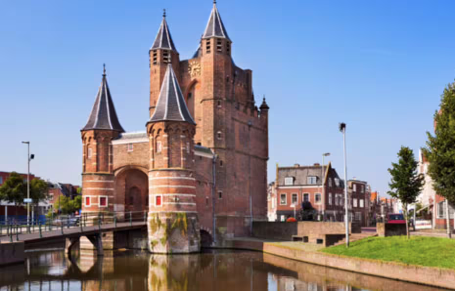 Historic Amsterdamse Poort in Haarlem, a picturesque landmark seen during the Haarlem walking tour from Amsterdam by train.