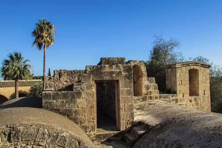 Ancient stone chapel ruins near Ayia Napa, cultural landmark on half-day tour from Larnaca to Cape Greco