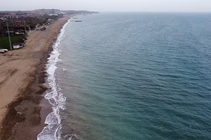 Aerial view of Antalya coastline and sandy beach on an all-inclusive private guided Antalya city tour