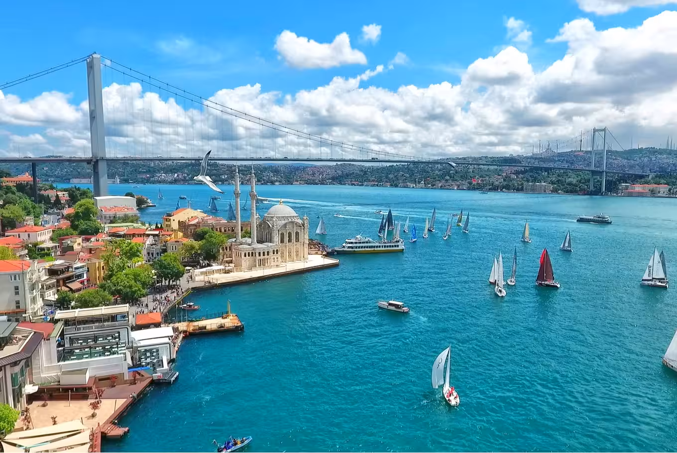 Antalya harbor with boats and turquoise water