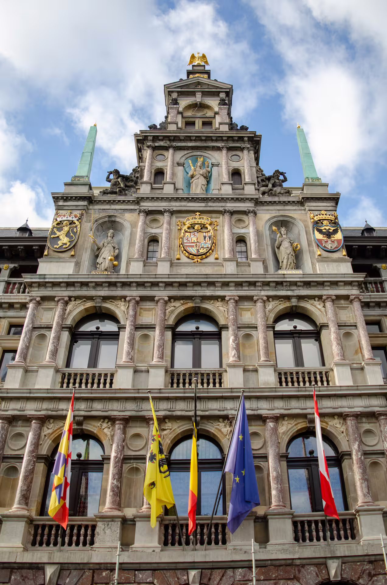 Antwerp City Hall facade on Grote Markt, highlight of Antwerpen in 1 day walking tour with audioguide