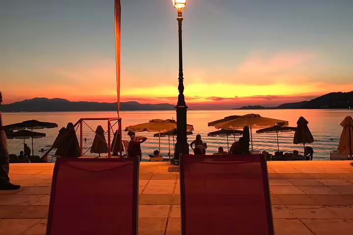 Sunset seaside view near Athens, a relaxing stop on Apostle Paul’s Footsteps half-day private biblical tour