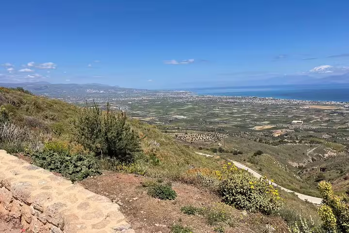 Scenic view over Corinthian Gulf and countryside on Apostle Paul’s Footsteps half-day private tour from Athens