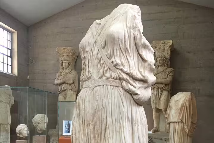Marble statue exhibit at Athens museum, featured on Apostle Paul’s Footsteps half-day private biblical tour