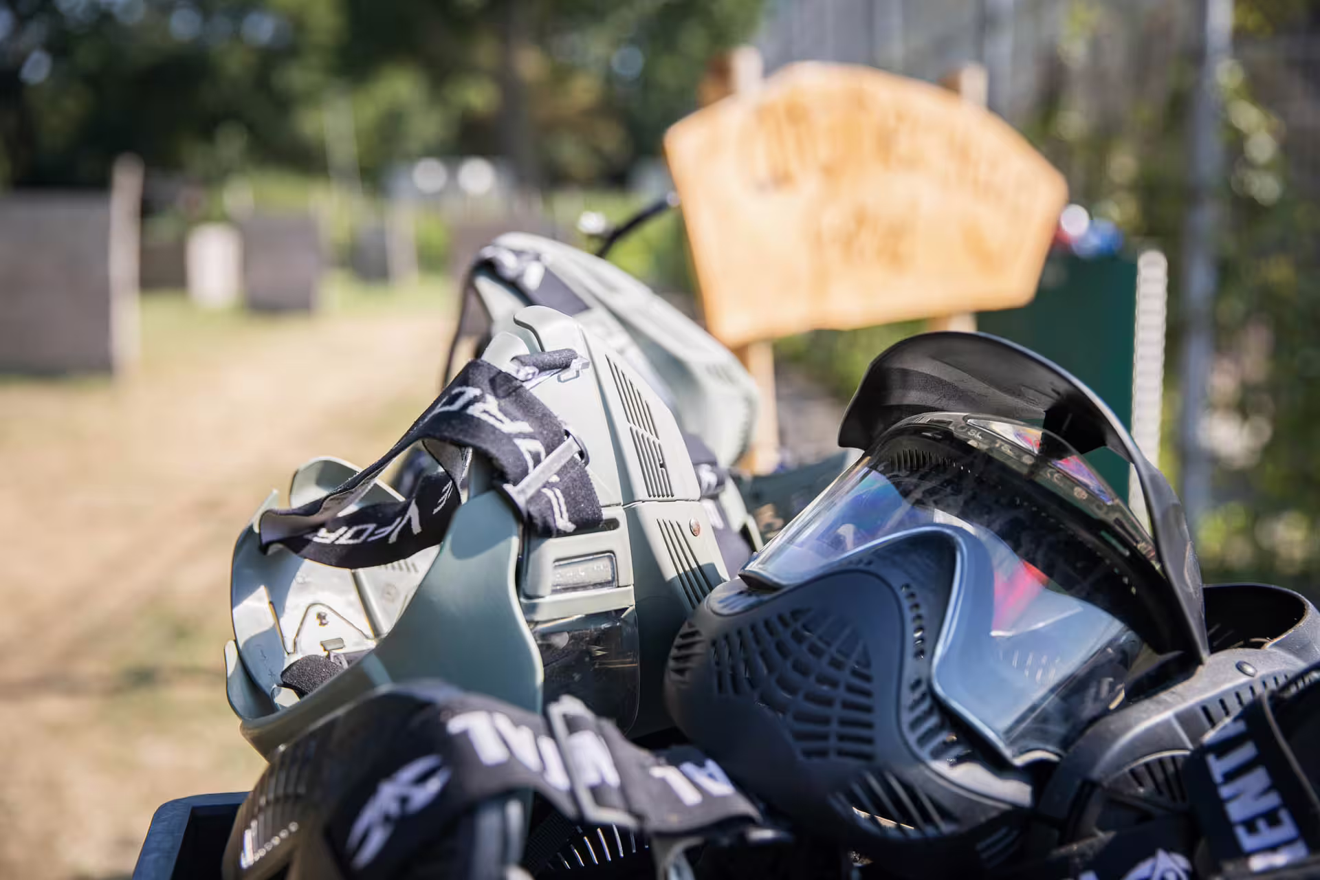 Protective masks and gear ready for Archery Tag in Amsterdam, safe team battle experience for groups and events