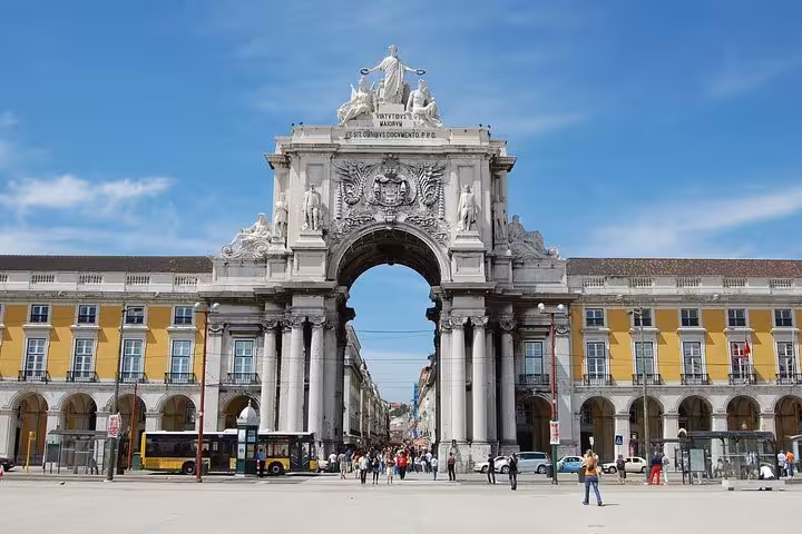 The grand Arco da Rua Augusta in Lisbon's Praça do Comércio, a must-see on the private city tour.