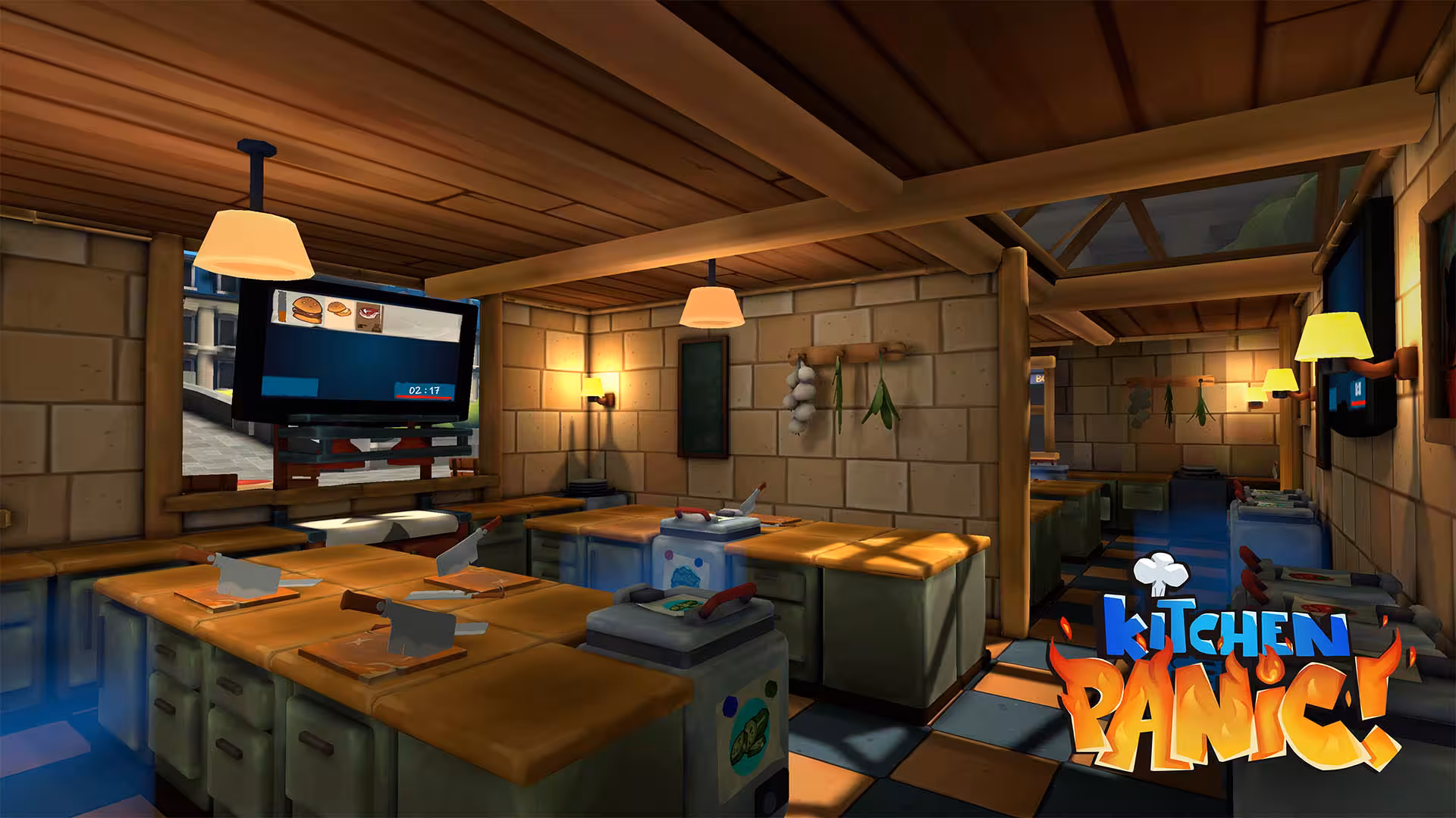 Arena 18 multiplayer VR kitchen challenge arena with workstations, timers and tools for fast-paced team play