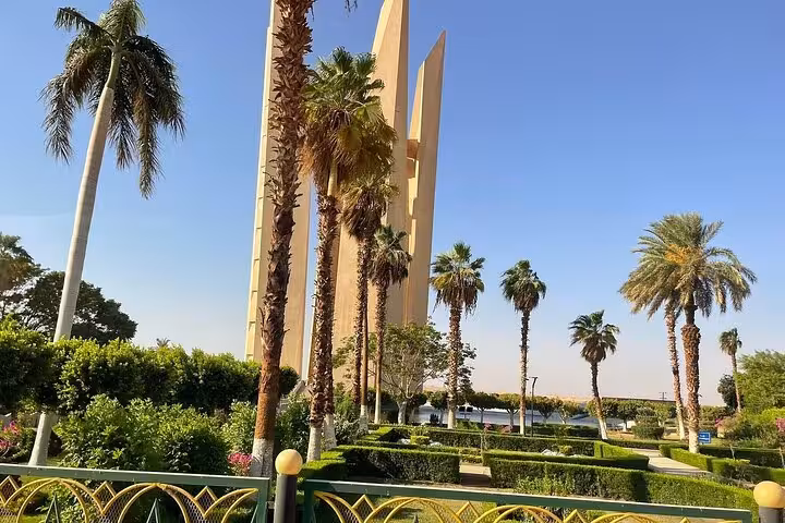 Palm-lined Aswan city landmark view, ideal backdrop for private Aswan Airport transfer and hotel pickup