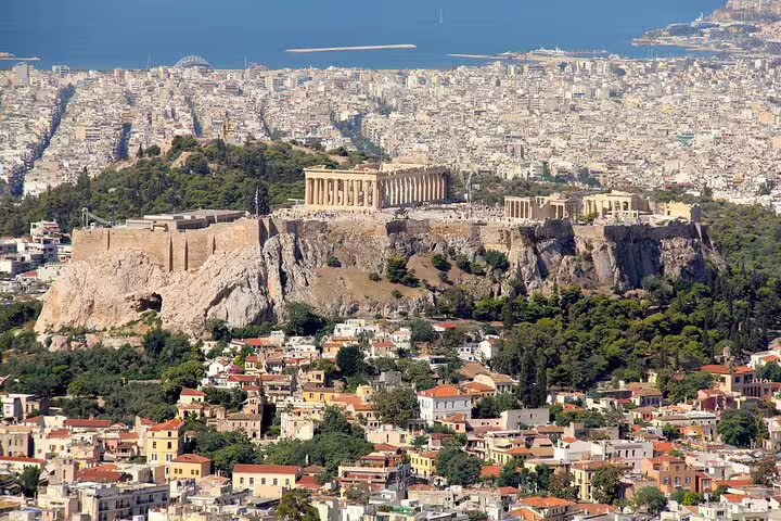 Athens Acropolis and Parthenon skyline view, starting point for an Athens to Corinth private Apostle Paul tour