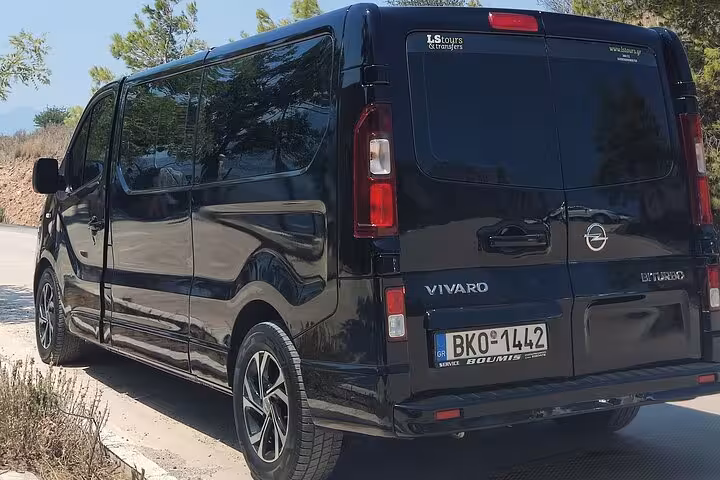 Luxury Opel Vivaro van for Athens Airport to Piraeus Port private transfer, comfortable hotel drop-off