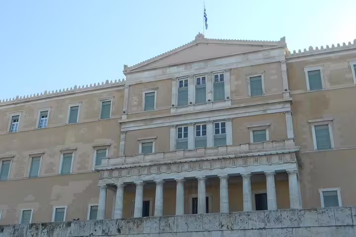 Hellenic Parliament building in Syntagma Square, key landmark on a private full-day Athens sightseeing tour
