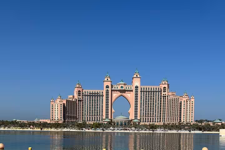 Atlantis The Palm hotel waterfront view on Palm Jumeirah, featured on Dubai private half-day city tour