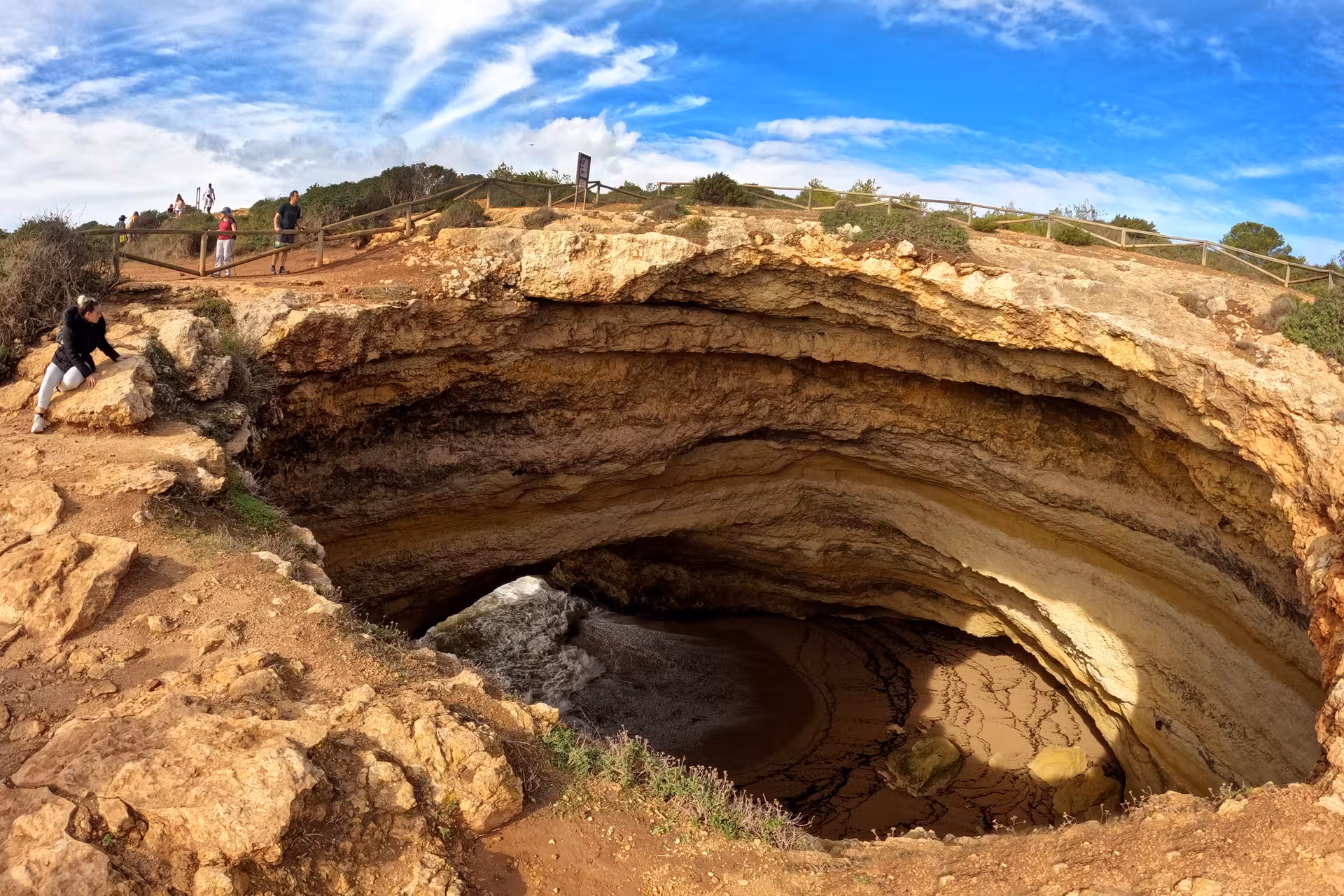 Scenic view of the natural cave at the seven Hanging Valleys, perfect for an adventurous ATV tour in Algarve.