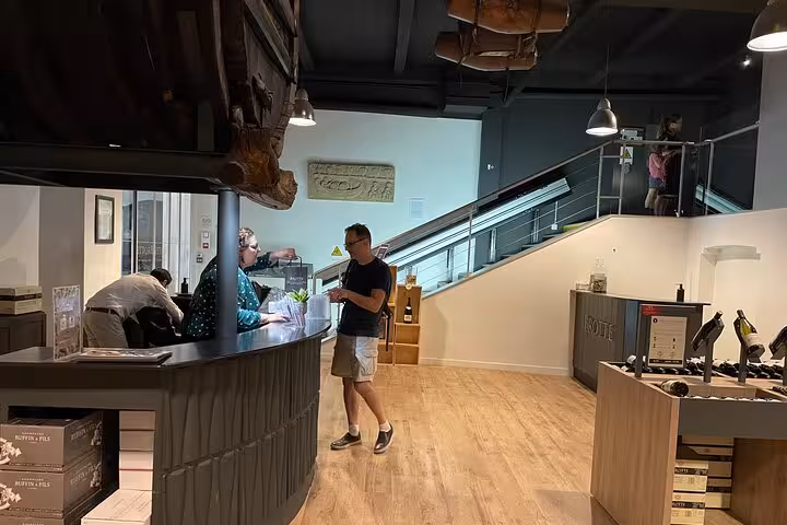 Wine shop tasting room stop on a full-day private Avignon to Châteauneuf-du-Pape wine tour in Provence