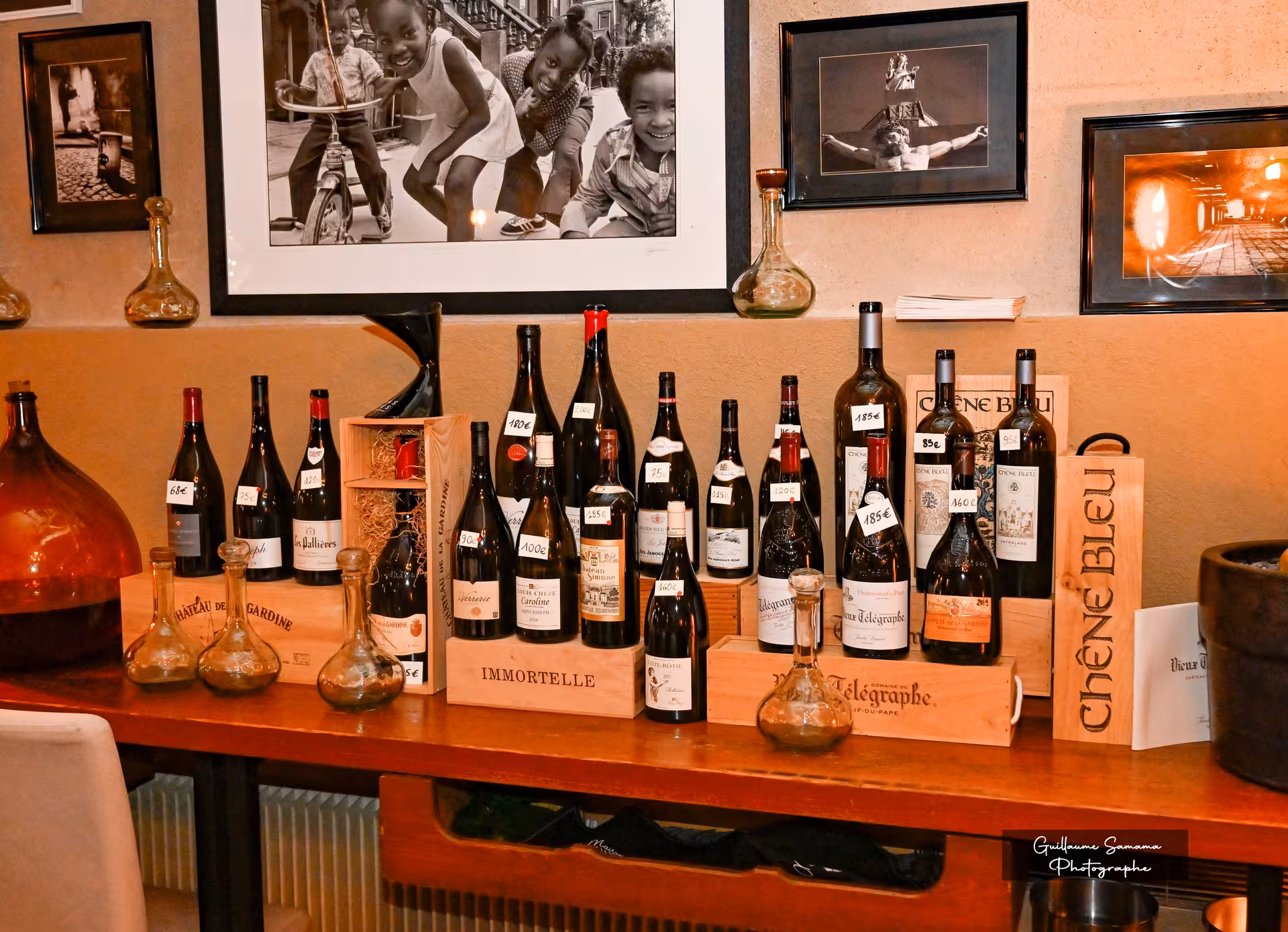 Selection of Rhône Valley wine bottles for tasting during an Avignon cookery workshop, paired with Provençal cuisine