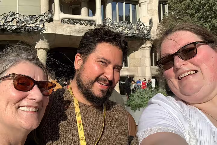Visitors enjoying a sunny day at Casa Milà during the Barcelona VIP Private Tour.
