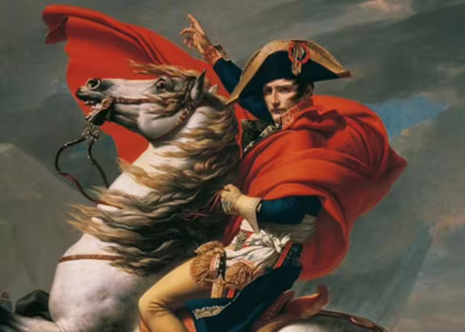 Historic equestrian artwork depicting a dynamic figure in vibrant attire, featured in Belvedere Palace art tour.