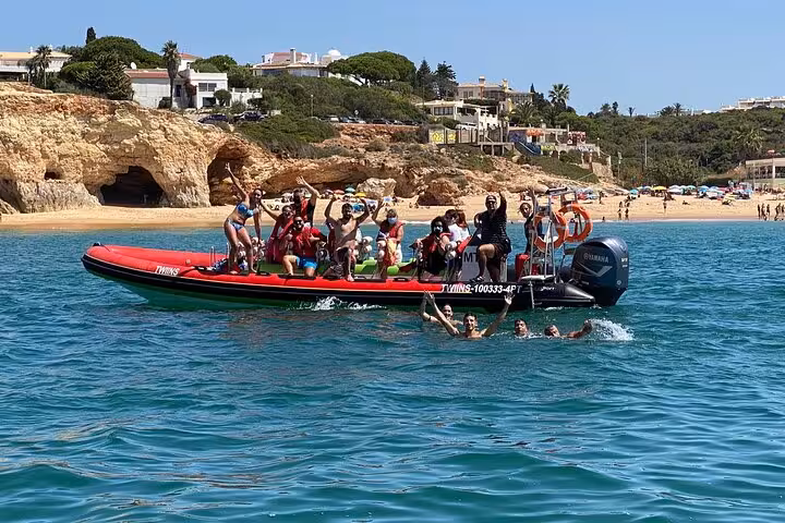 Scenic view of the Algarve coastline during a boat tour