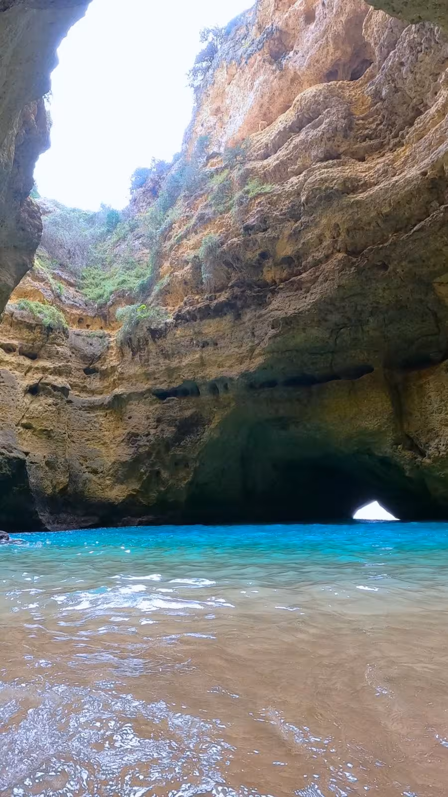 Inside Benagil Sea Cave Algarve, turquoise water and towering limestone dome on a Benagil kayak rental tour