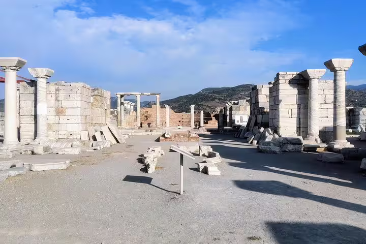Ancient Ephesus ruins and marble columns on all-inclusive biblical Ephesus tour with Bible-oriented guide and lunch