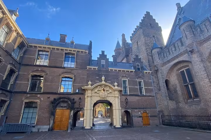 Binnenhof courtyard gate in The Hague, historic landmark visited on Famous Holland tour from Amsterdam
