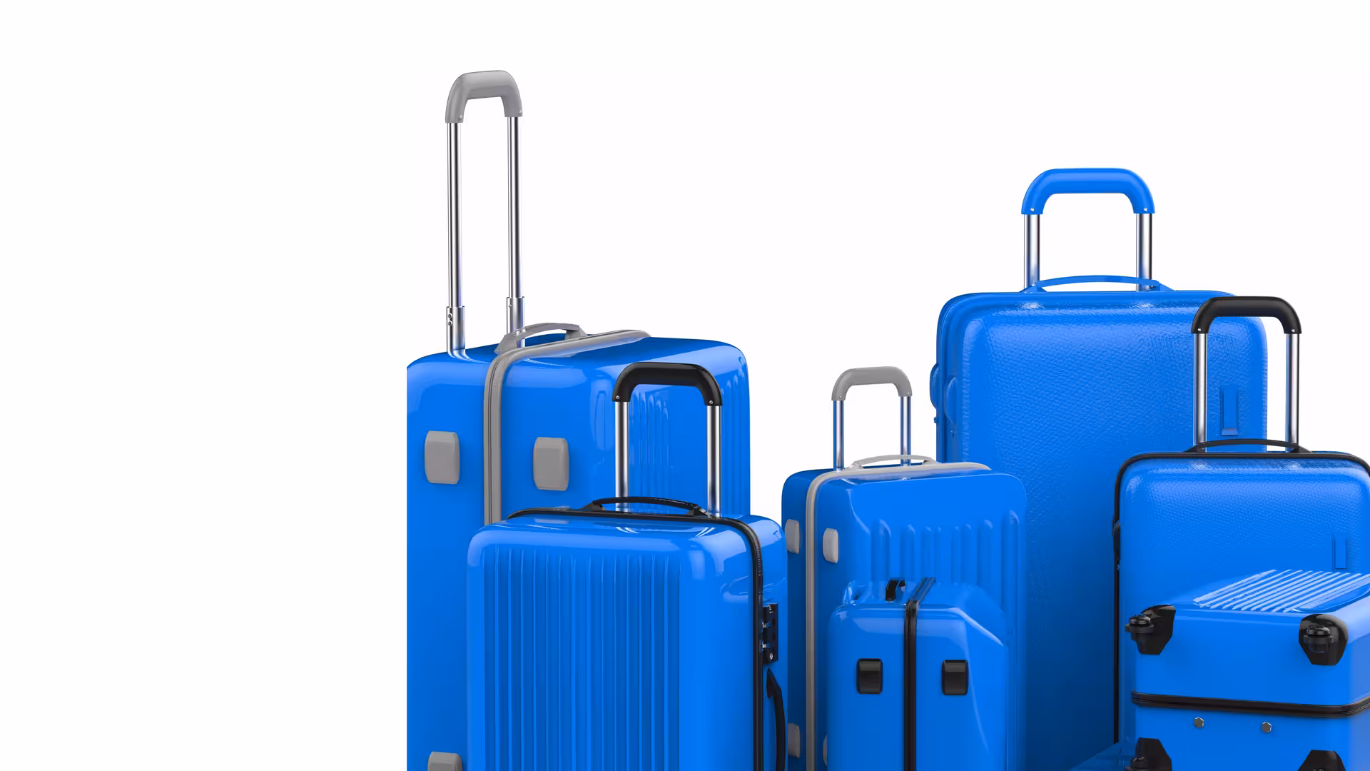 Blue hard-shell suitcases set, perfect for secure London luggage storage in Paddington for all bag sizes