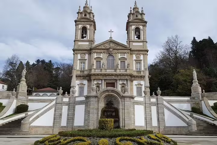 Stunning Bom Jesus do Monte sanctuary in Braga, showcasing Baroque architecture, on a Portugal private group tour.