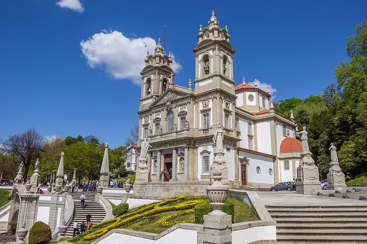 Baroque architecture of Bom Jesus do Monte in Braga, a popular stop on the Porto to Santiago Compostela route.