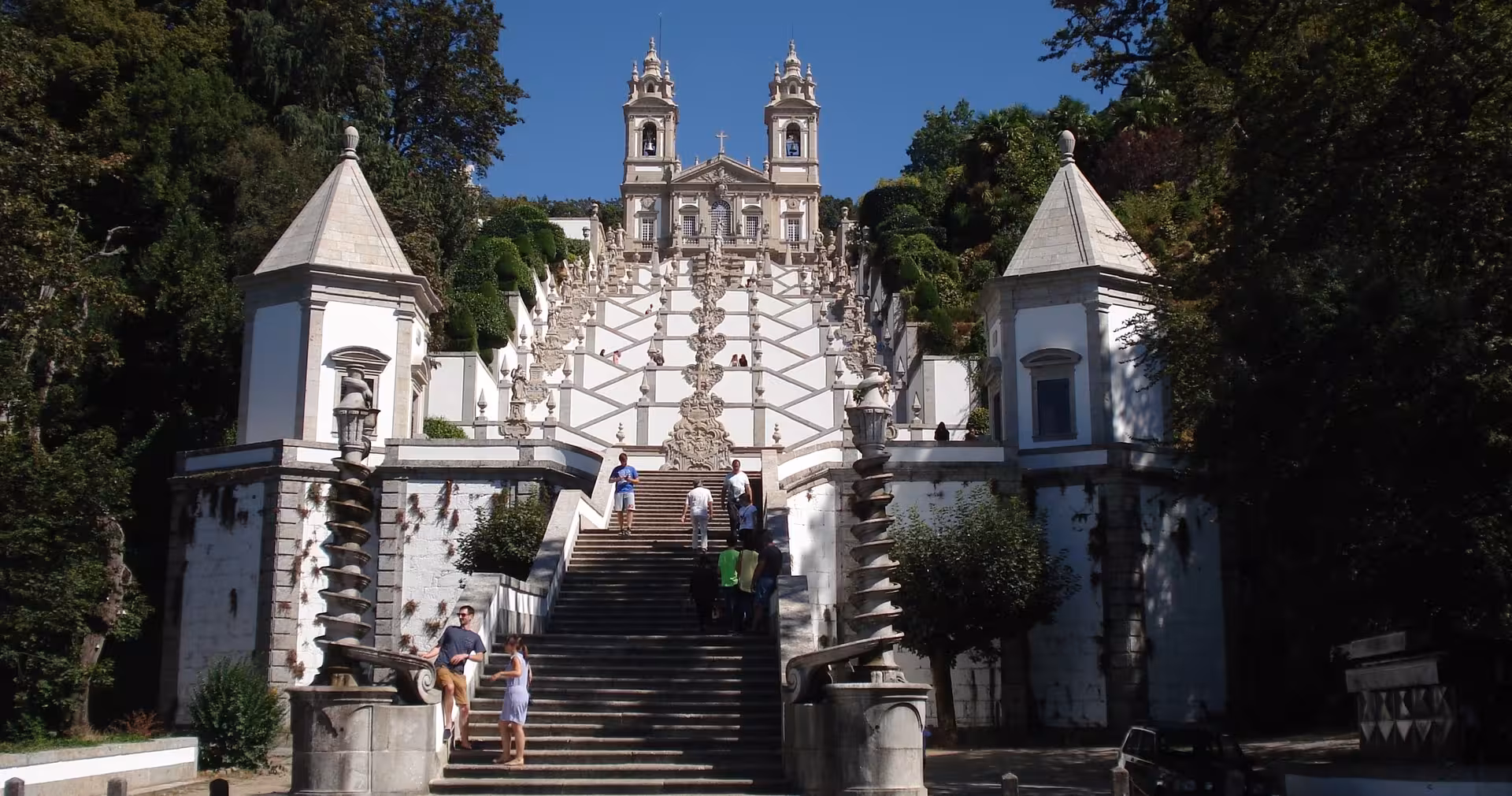 Monumental Bom Jesus do Monte staircase in Braga on a half-day small-group tour, Portugal highlights