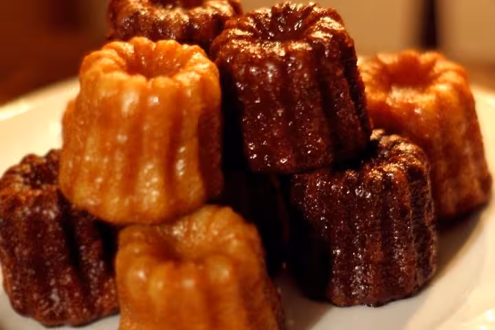 Indulge in traditional Bordeaux canelés, a must-try sweet treat on the wine and food walking tour.