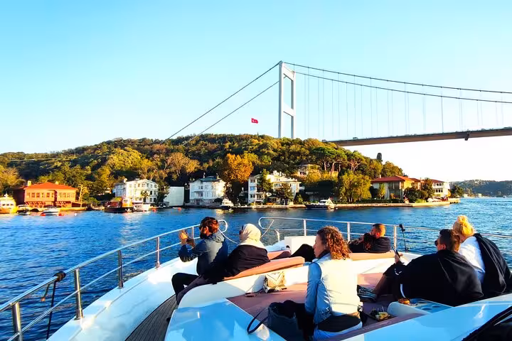 Bosphorus cruise under the Bosphorus Bridge, Istanbul, Asia-Europe full day tour with lunch and museum fees