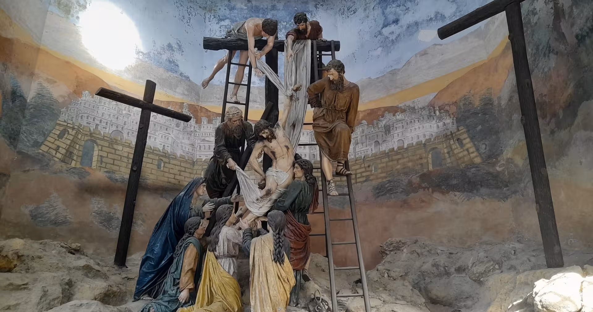 Passion scene tableau at Bom Jesus Sanctuary in Braga, a highlight on a half-day small-group tour