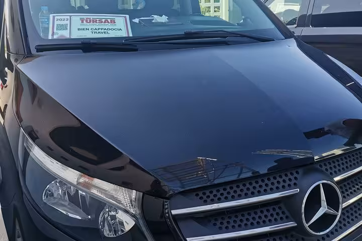 Luxury Mercedes van airport transfer for Business Class Cappadocia Tour by plane with VIP ground transport