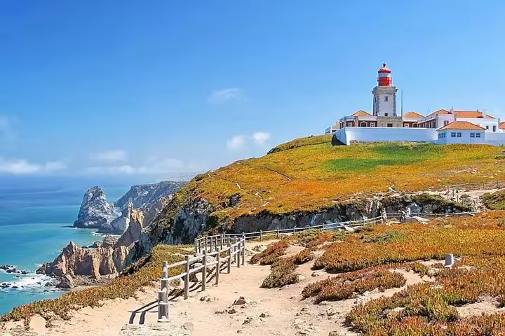 Cabo da Roca lighthouse and dramatic Atlantic cliffs near Cascais, coastal views on Sintra tuk tuk tour