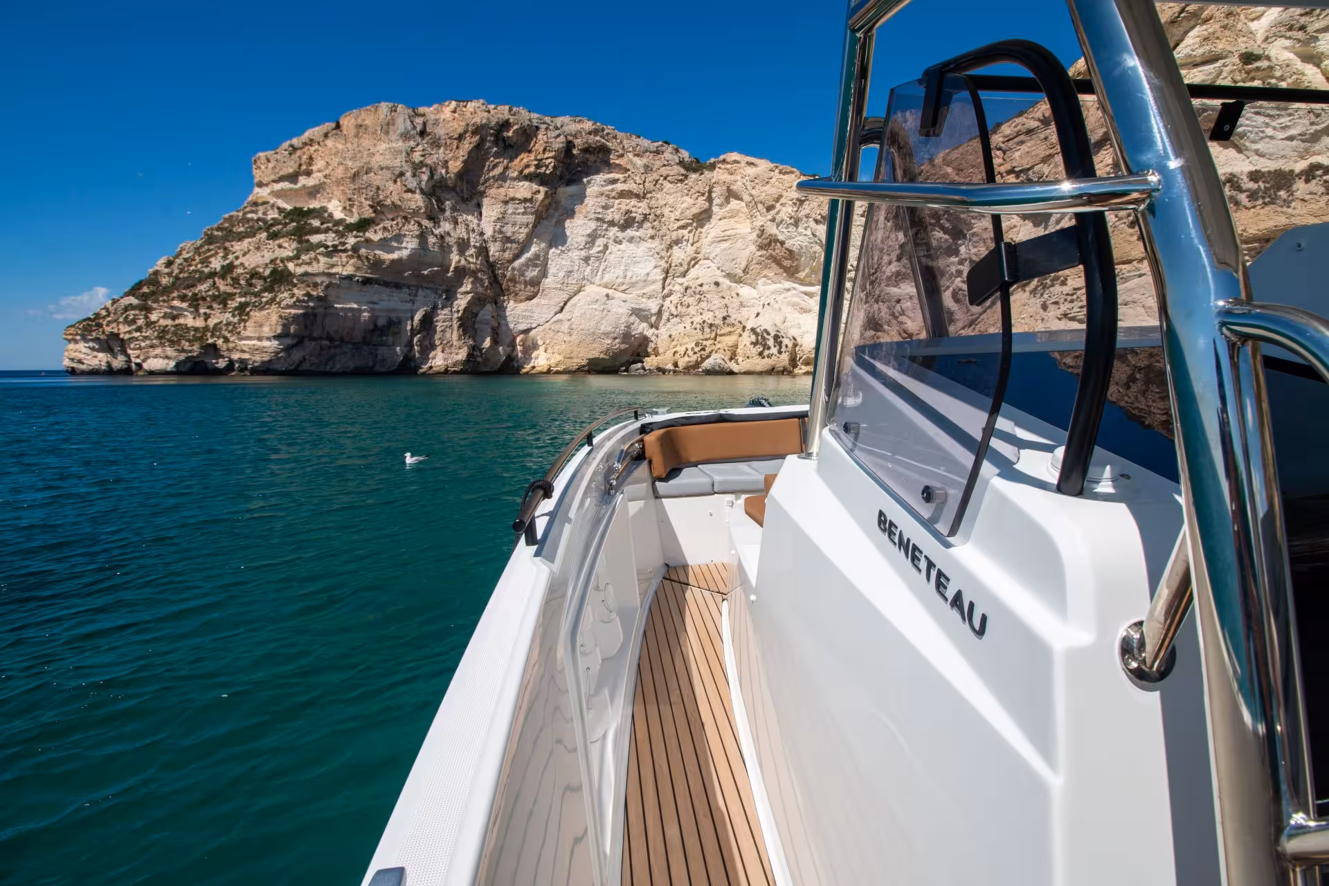Sail along Cagliari's picturesque cliffs on a relaxing 3-hour boat tour through Sardinia's clear blue sea.