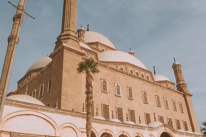 Mosque of Muhammad Ali at Cairo Citadel with domes and minaret, highlight of Cairo day tour