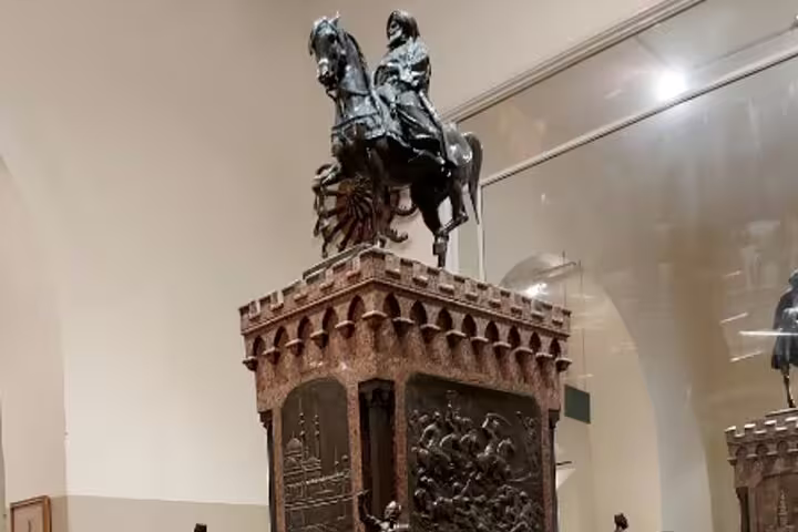 Equestrian statue inside Cairo museum, a stop on Cairo by night tour before El Fishawy Cafe and dinner